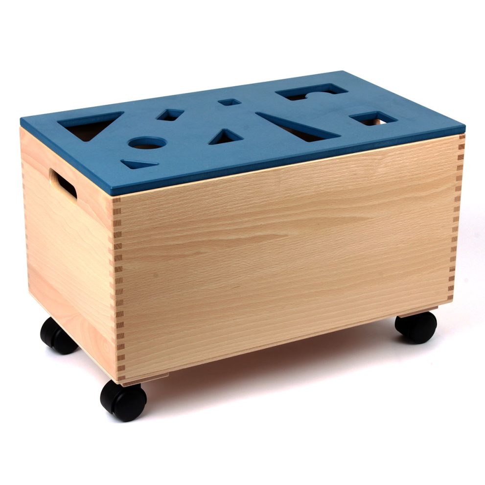 Bausteinwagen mit blauem Puzzledeckel