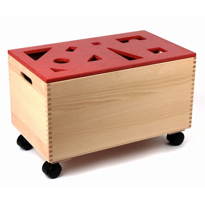 Bausteinwagen mit rotem Puzzledeckel