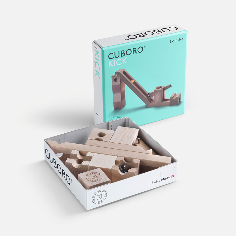 Cuboro Kick Kugelbahn Verpackung offen