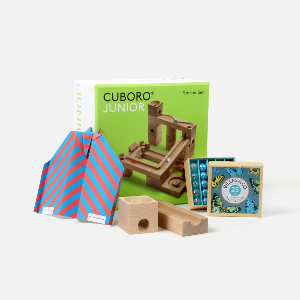 Cuboro Junior + Billes & Co Murmeln + Papierflieger